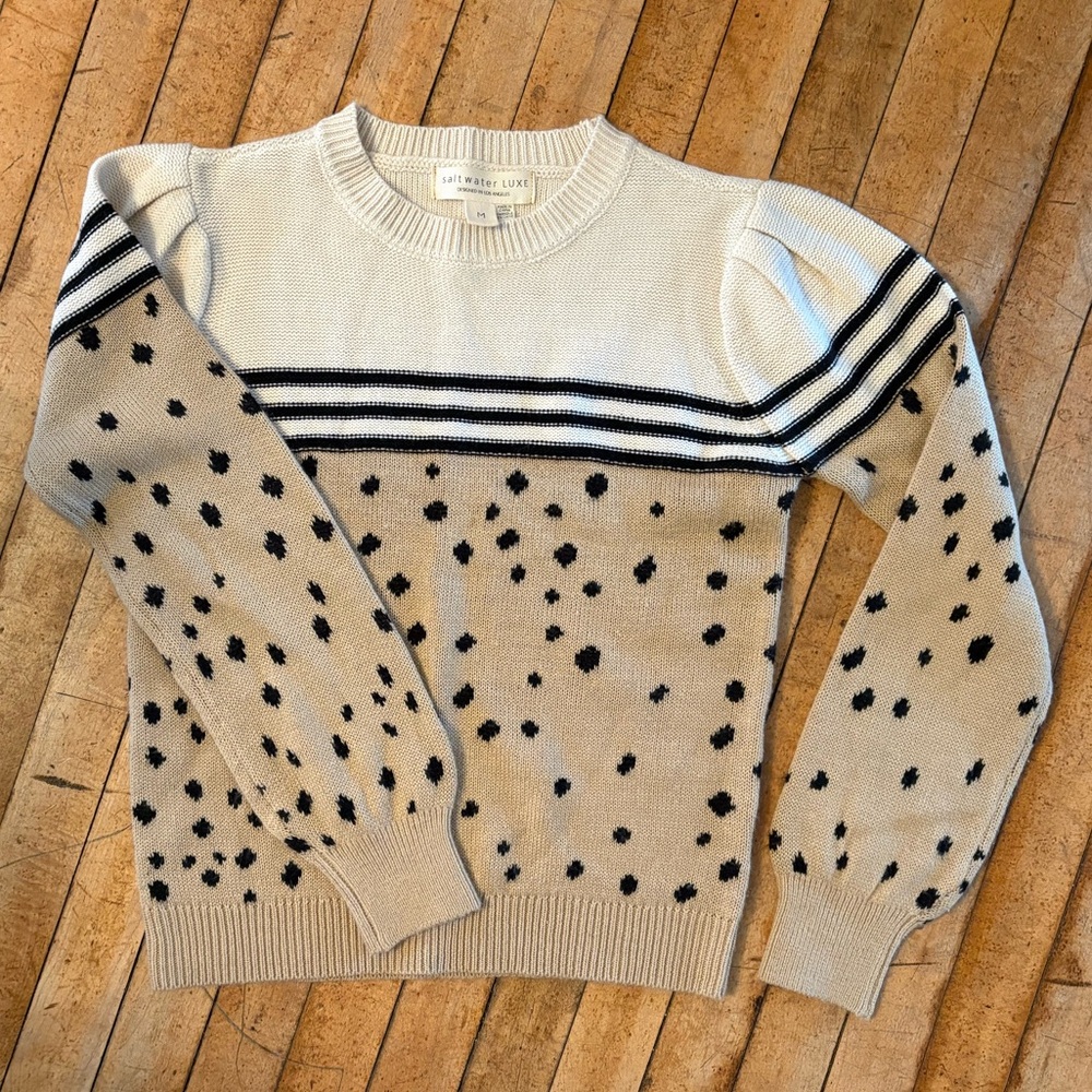 Saltwater Luxe Sweater with Puff Sleeves